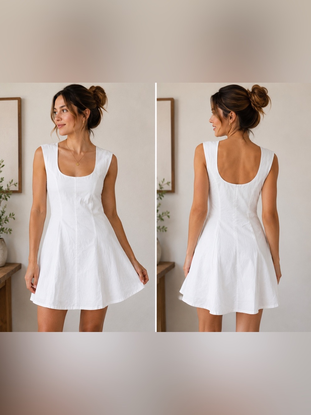 a new day White Scoop Neck Mini Dress